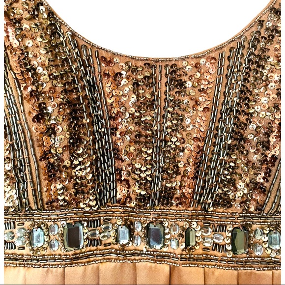 Sue Wong Silk Copper Cocktail Dress - Picture 4 of 12